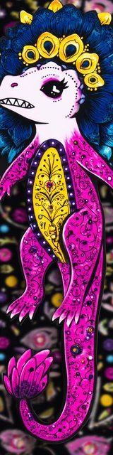 Free dragon bookmark featuring a magenta dragon